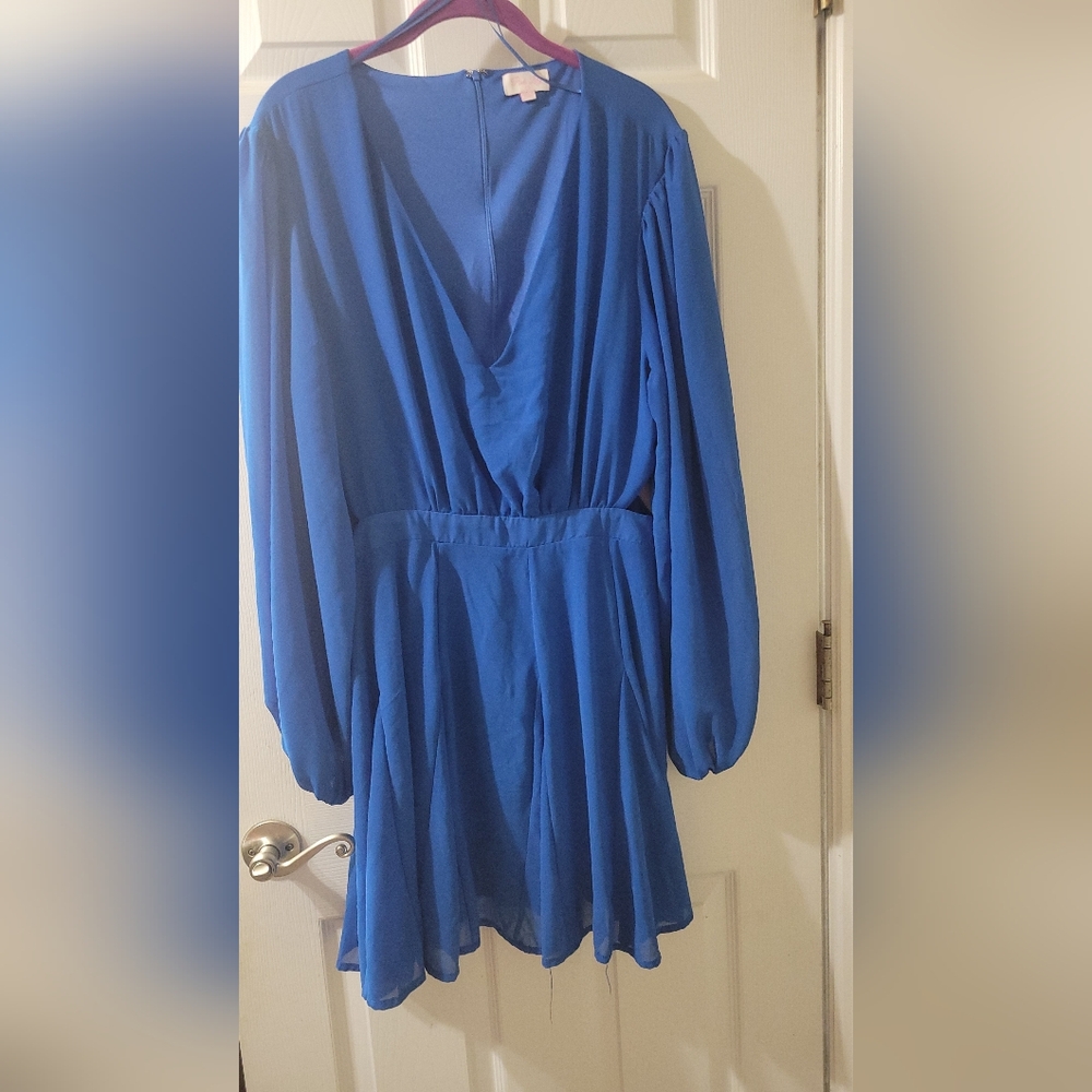 Pink Lily 2XL Blue Cutout Dress